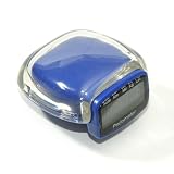 Super Compact Electronic Multifunction Pedometer. Step Counter, Calorie Counter, Stopwatch, Clock, and Timer in Royal Blue Large Digital LCD Display and Belt Clip