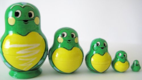 Frogs Russian Nesting Doll 5 Pcs / 3 in * Item # m2-frog