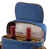 Picnic Time Duet 2-Bottle Wine & Cheese Tote w/ Accessories (Sky/Vista Blue)