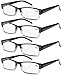 Eyekepper Reading Glasses-4 Pack Black-Clear Frame for Women Men Reading,Two-Tone Reader Eyeglasses