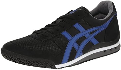 Onitsuka Tiger Ultimate 81 Running Shoe, Black/Monaco Blue, 8 M US