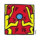 (20x20) Keith Haring Untitled 1988 Two Yellow Kickers Art Print Poster