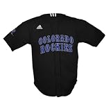 MLB Infant/Toddler Boys' Colorado Rockies Screen Print Baseball Jersey (Black, Large/4T)