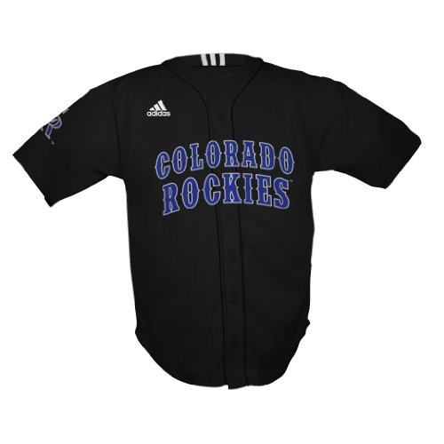 MLB Infant/Toddler Boys' Colorado Rockies Screen Print Baseball Jersey (Black, Large/4T)