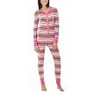 Xhilaration&reg; Juniors Unionsuit - Pink/Gray/Red Heather Stripe