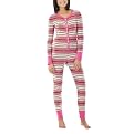 Xhilaration&reg; Juniors Pajamas - Unionsuit - Pink/Gray/Red Heather Stripe
