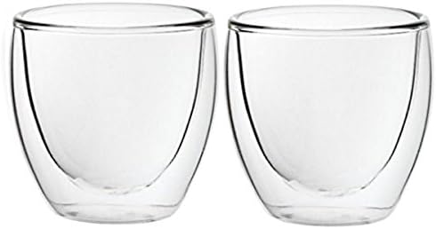 Espresso Shot Glasses by LevBrava, Double Wall Thermal Glass, 2.5 ounces, Set of 2