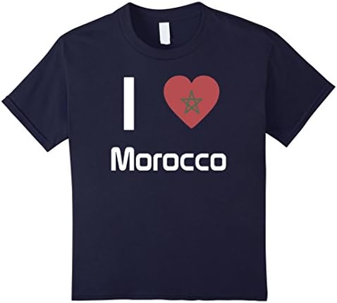 Kids I love Morocco T Shirt Flag of from Morocco Tshirt 10 Navy