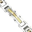 Spikes 316L Stainless Steel cz ip Gold Bolt Link Bracelet