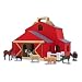 Multi-level Deluxe Wooden Fold & Go Barn with 7-piece Farm Animal Set