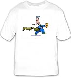 T-shirt with dachshund, attacking, mailman, dog, biting