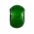 Pandora Style Charm Bead (Z280) Murano Style Glass (14mm x 10mm) (fits Troll too) ~ Metallic Emerald Green