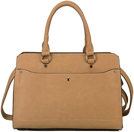 Rimen & Co. Simplicity Satchel Handbag with Inside Clutch (Taupe)