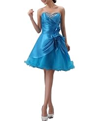 Apparel: Diamond Blue Strapless Layered Short Sweet Prom Dresses (US 12)