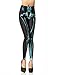 HDE Women's Funky Digital Print Design Graphic Stretch Footless Fashion Leggings (X-Ray, Small)