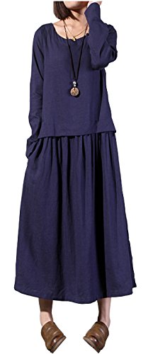 (57 ストリート) 57 STREET チュニック ワンピース ナチュラル マキシ 丈 長袖 ロング