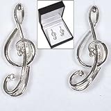 Small Treble Clef Silver Plated Earrings