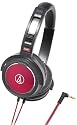 audio-technica ポータブルヘッドホン ブラックレッド ATH-WS55 BRD