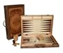 Heirloom Gift Bazaar 18 Inch Camphor Wood Attache Backgammon Set