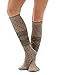 Womens Print Knee Hi Socks Cashmere Virgin Wool blend Color Options