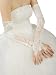 Artwedding Opera Satin Wedding Gloves with Beaded Applique Lace, Ivory, One Size