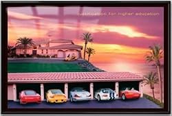 Justification For Higher Education - Framed Inspirational Poster (Sports Cars) (Size: 36" x 24")