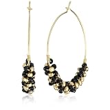 Chibi Jewels Black Garnet Spiral Hoop Earrings