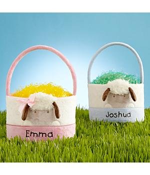 Personalized Baby's First Easter Lamb Baskets