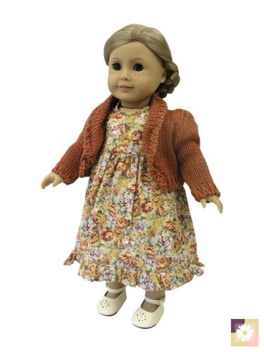 American Girl Doll Clothes Rust Floral Dress w/ Bolero