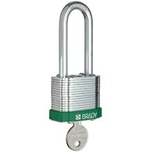 Brady Steel Lockout/Tagout Padlock, Keyed Alike,  1-1/3" Body Length, 2" Shackle Clearance