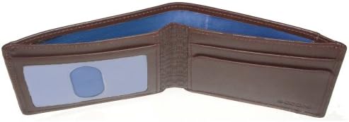 Boconi Collins Calf Slimster Leather Wallet - Espresso with Cool Blue (110-2802)