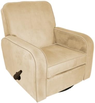 The Rockabye Glider Sunny Recliner, Bella Velvet Beige