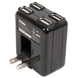 プロテック P-4WAY USB4基搭載ACアダプター PD-4BK ブラック 【iPad/iPhone 3G,3GS,4/iPod nano 5G/iPod各種/ゲーム機/携帯】