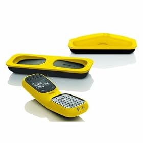 Magicbox Colombo Twin DECT Cordless Telephone with Answering Machine - Yellow