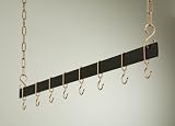 Rogar 48-in. Hanging Bar Rack, Black and Copper.