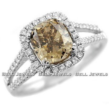 Stunning 2.55ct Cushion Cut Champagne Diamond