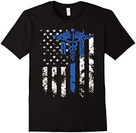 Men's NURSE WITH LOVE - NURSE GIFT: NURSE WITH AMERICAN FLAG shirt Medium Black