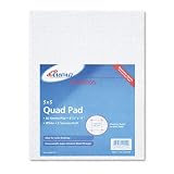 Ampad® 20lb Quadrille Pad with 5 Squares/Inch, Letter, White, 1 50-Sheet Pad