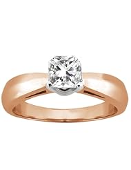 0.50 Ct Princess H/I SI1/SI2 Diamond 18K Rose Gold Ring
