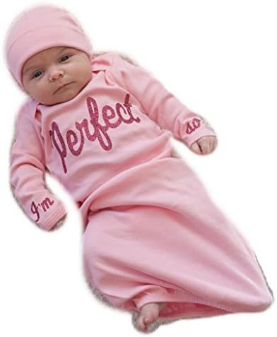 Candy Shop Kids Baby Girls' Perfect Gown and Hat Set 0-3 months Pink/Fuchsia