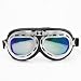 Steampunk Cyber Punk Goth Style Aviator Pilot Chrome Plated Frame Tinted Purple Lens Elastic Strap P