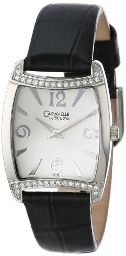 Caravelle by Bulova Women's 43T09 Crystal Accented Leather Strap Watch