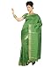 Forest Green Art Silk Saree Sari fabric India Golden Border