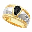 14K Two-Tone Gold Onyx Ring