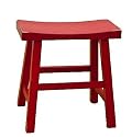Carolina Cottage CC-S14-681 18-Inch Saddle Seat Stool, Antique Red