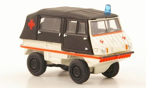 Steyr-Puch Haflinger 700AP, rosso Kreuz Austria (modello speciale AT), modello di automobile, modello prefabbricato, ACC / Bub 1:87 Steyr-Puch Haflinger 700AP, rosso Kreuz Austria (modello speciale AT), modello di automobile, modello prefabbricato, ACC / Bub 1:87