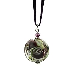 Murano Glass Pendant - Rose Violet/Gold