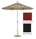 9' Crank Tilt Patio Market Umbrella - Black: Really Red