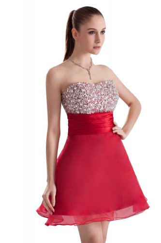 ... Red Beading Strapless Short Charming Prom Dress Size 2 Red for sale ... Red Beading Strapless Short Charming Prom Dress Size 2 Red for sale