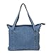 Hoxis Light Weight Soft Denim Tote Unisex Shopper Shoulder Handbag (Blue)
